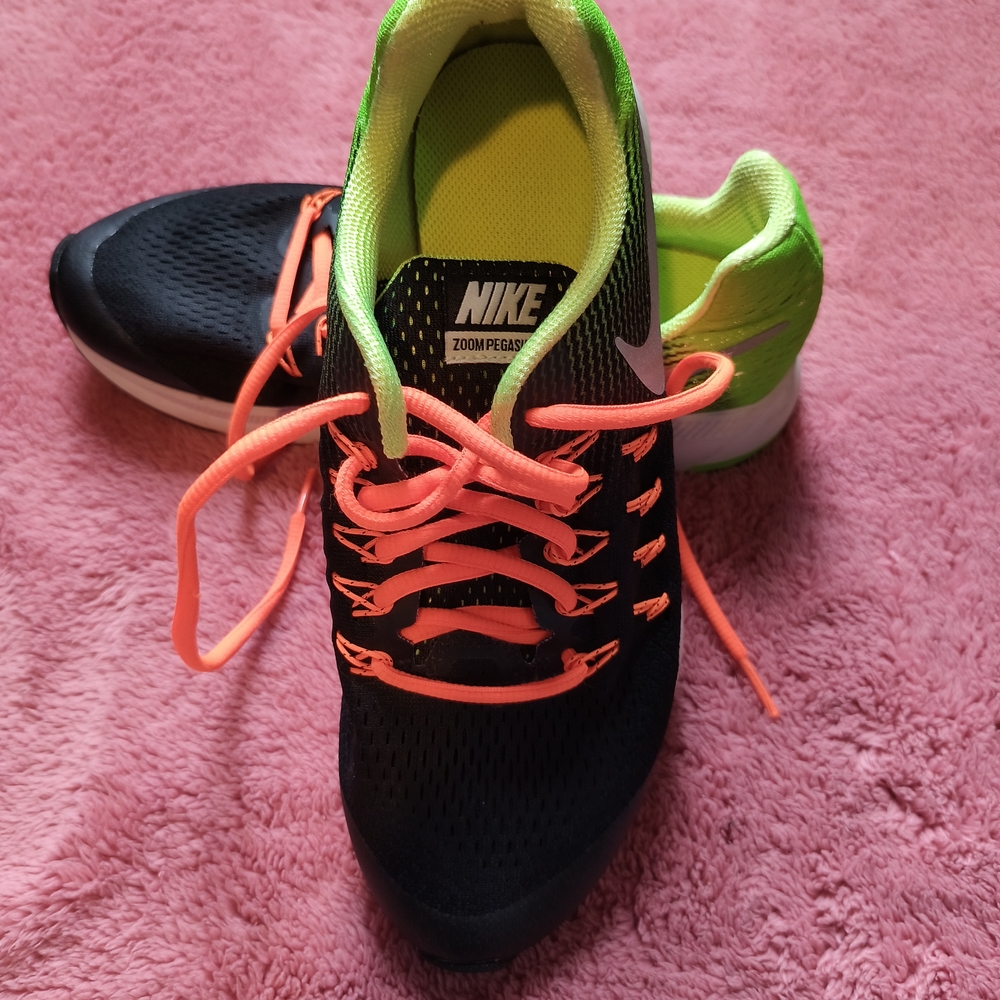 Nike Zoom Pegasus Black and Neon Green Sneakers